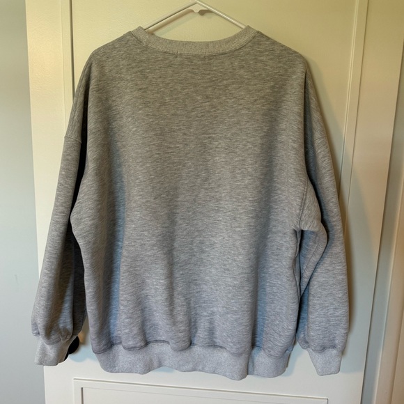 Efan Heather Gray Oversized Crewneck Sweatshirt - Picture 4 of 5